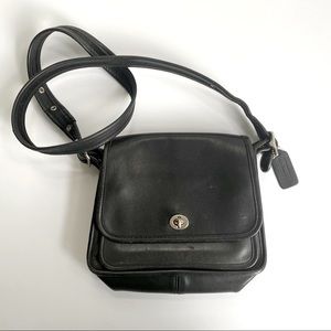 Vintage Coach Rambler 9061 Satchel Crossbody Shoulder Purse Black Leather